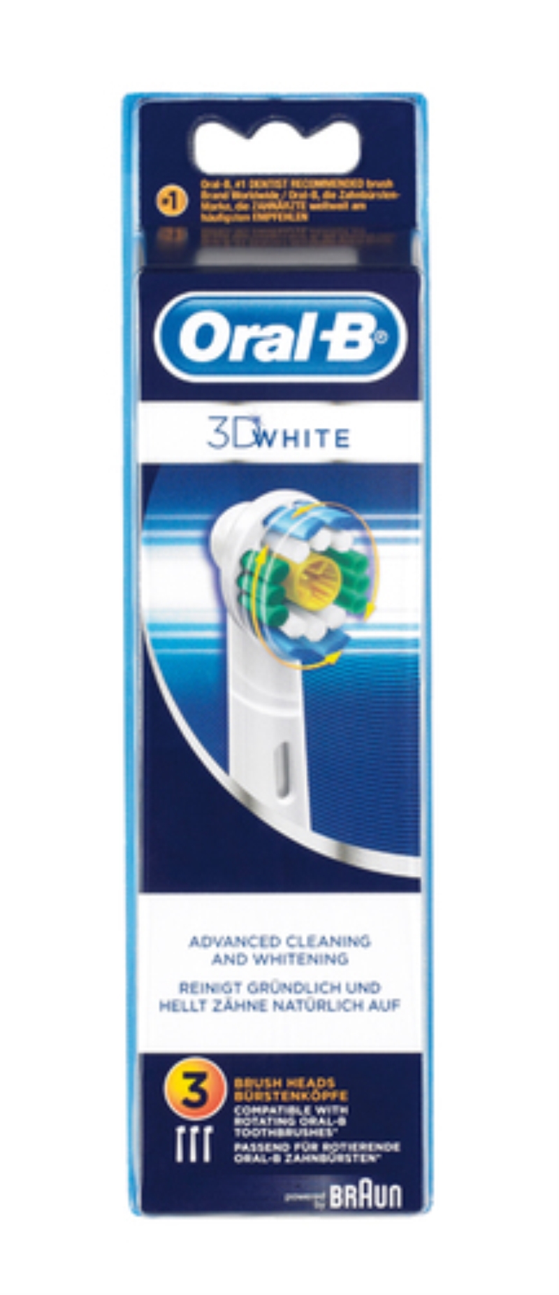 BRAUN Testine di ricarica Oral-B Pro Bright (EB183) refill per spazzolini elettrici Braun 3 pezzi
